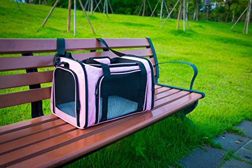Soft Sided Carrier for Small Medium Cats Dogs,TSA Airline Approved Collapsible Travel Pet Carrier Medium Pink - color: Pink, size: Medium