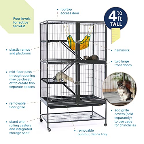 Prevue Pet Products 485 Feisty Ferret Home with Stand, Black Hammertone Small - style: Feisty Ferret Cage
