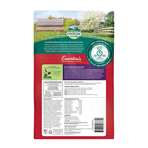 Oxbow Essentials Ferret Food, Rich in Animal-Based Protein & Fat, 4 lb | Ferret, High Protein & Fat, Animal-Based Protein, Ferret Kibble, Made in USA, No Corn, Peas Or Potatoes, Vet Recommended