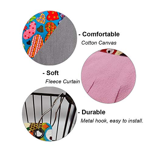 RIOUSSI Guinea Pig Hideout Hideaway Corner Fleece Toys Cage Accessories | Reversible Sides | Soft Fleece Fabric | Come with Hooks | Guinea Pig Hammock for Small Animals | Pink+Purple, Triangle - color: Pink+Purple