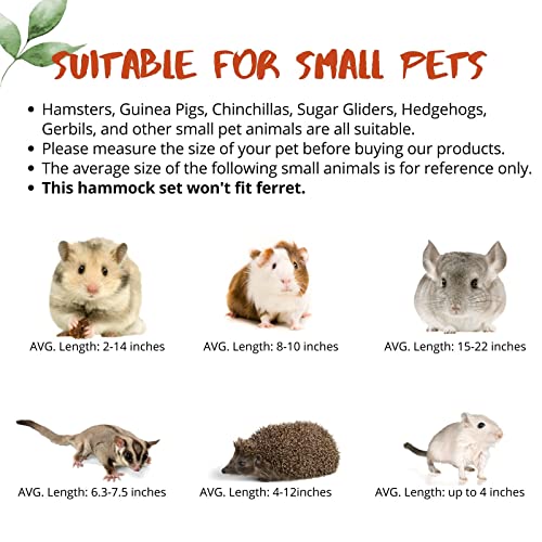 5Pcs Sugar Glider Supplies Cage Accessories Hammock Set Hanging Bed Hideout for Small Animal Pets Hamster Guinea Pig Squirrel Gerbils