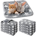 Tudomro 8 Pcs Absorbent Guinea Pig Blankets Washable Small Animal Fleece Bedding Cage Liners Reusable Pet Sleep Mat Pad Cover for Ferret Chinchilla Furniture Protection(Grey Star,12 x 12 Inch) - size: 12 x 12 Inch