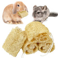 BNOSDM Bunny Chew Toys Natural Loofah 4PCS Bunny Teeth Grinding Toy Rabbit Fiber-Rich Treats Pet Entertainment Accessories for Rabbits Chinchillas Guinea Pig（L） - color: L-4PCS
