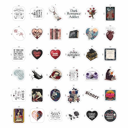 100Pcs Dark Romance Stickers for Water Bottle - Dark Book Stickers, Booktok Decals - Gifts for Book Lovers - color: Dark Romance Stickers