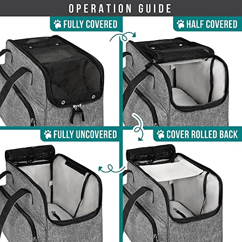 PetAmi Small Dog Purse Carrier, Soft-Sided Pet Carrier Bag with Pockets, Portable Puppy Cat Travel Handbag Tote, Airline Approved Breathable Mesh, Poop Bag Dispenser, Sherpa Bed, Max 18 lbs, Gray - color: Heather Gray