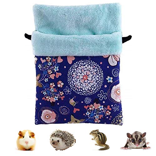 Litewood Sugar Gliders Sleeping Pouch Bag Small Pet Cotton Hanging Warm Comfortable Nest Bed for Small Animals Squirrels Marmosets Rats Hamster (Medium,Blue Deer) - color: Blue Deer, size: Medium