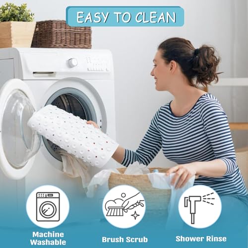 Leaves Square Anti Slip Shower Mats for Inside Shower Accessories, Boho Bath Mats for Bathroom Non Slip Shower Floor Mat Decor Rubber Bathmat with Suction and Drain Holes Machine Washable, 21″X21″ - color: B06, size: 21" x 21" (Square)