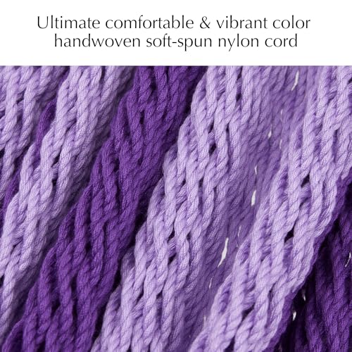 Handwoven Rope Mayan Hammock for Outside, 600 lbs Capacity | 2 Person, Portable Carrying Bag, Easy-Used Tree Straps, Carabiners, Soft Fabric, Patio (Mauve Purple, X-Large) - color: Mauve Purple, size: X-Large