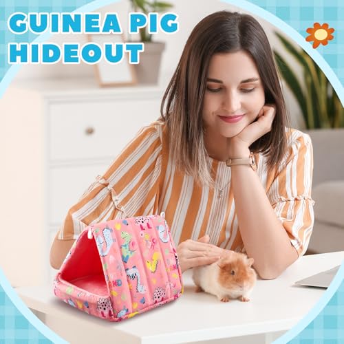 Cinnvoice 8 Pcs Guinea Pig Hideout, Guinea Pig Bed Washable Small Animal Cage Accessories for Bunny Hedgehog Mouse Chinchillas Hamsters Ferrets Rats (7.9 in) - size: 7.9 in
