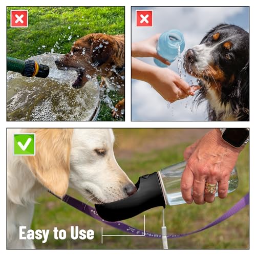 Mr. Pen- Portable Dog Water Bottle, 19 oz, Large | Leak Proof Puppy Water Dispenser with Drinking Feeder for Pets, Outdoor Walking, Hiking, Travel, Not Dishwasher Safe - color: Black