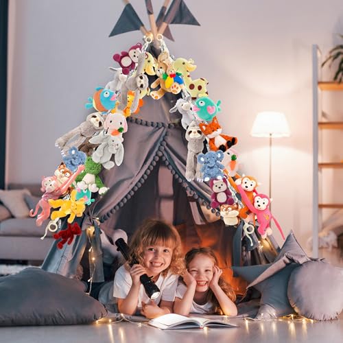 2pcs Stuffed Animal Storage Chain Boho Stuffed Animal Hammock - color: 2pc Beige