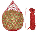 Slow Feeder Hay Net, 40" Length 2" Holes Strong Load-Bearing, Nylon Slow Feed Bag Hay Feeder, (Red, 1 Pcs), Intended for Horses/Goats/Trailer/Stall - color: Red