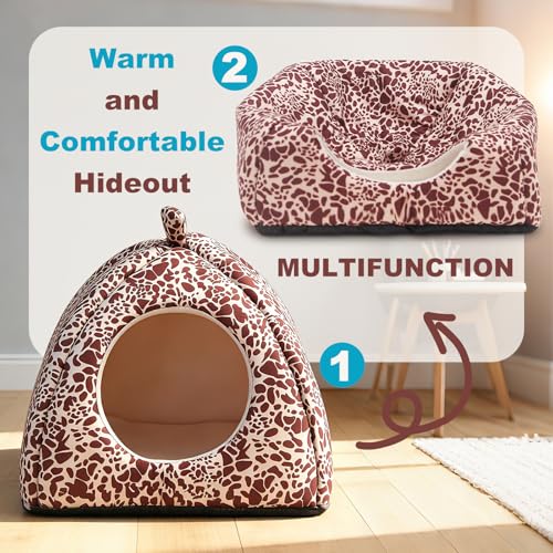 Guinea Pig Bed Rabbit Hideout Warm Fleece Cuddle Cup Washable Sleeping House for Small Animals Pet/Ferret/Chinchilla/Bunny (Red Spots) - color: Red Spots