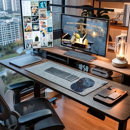 Ergonomic Mouse Pad Wrist Support,Blue Space Wrist Rest Mousepad for Carpal Tunnel Pain Relief,Integrated Memory Foam Slope Massage Bulge Design - color: T-01