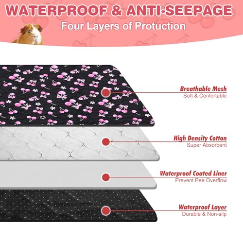 2 Pack Guinea Pig Cage Liner, 24" x 48" Washable Reusable Guinea Pig Liner, Super Absorbent Waterproof Leak-Proof Pet Pee Pad Mats, Guinea Pig Mats - size: ZZ 24*48"(2PCS)