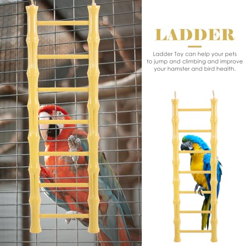 Yardwe Hanging Bird Ladder Toy for Parrots Hamsters Climbing Toy for Bird Cages Promotes Play Exercise Dimensions for Parakeets Pets