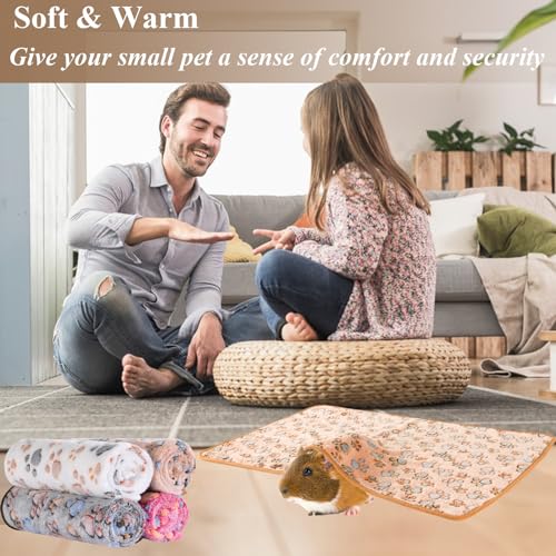 Grddaef 4Pcs Inch Guinea Pig Blanket, 30X20 Bunny Washable & Plush Flannel Sleeping Mats Pad Rabbit Bedding Cage Liners for Hamster Guinea Pig Chinchilla Hedgehog Ferret Small Animal - size: L-30 x 20 Inch