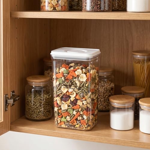 3.4QT Pet Food Containers for Small Animals, Airtight Dog Cat Treat Container with Lid, Ideal for Storage Hamster Rabbit Pellet Food and Bird Seed
