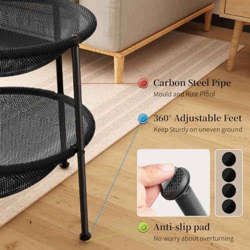 Double Cat Bed Black, Breathable for 2 Cats 22.8in x18.7in x 18.7in | Cat Supplies Pet Supplies Whole Wash Stable & Breathable Easy Assembly Indoors Outdoors, 16.9 in x 16.9 in x 9.5 in - color: Black, size: 18.7"L x 18.7"W x 22.8"Th (Mesh)