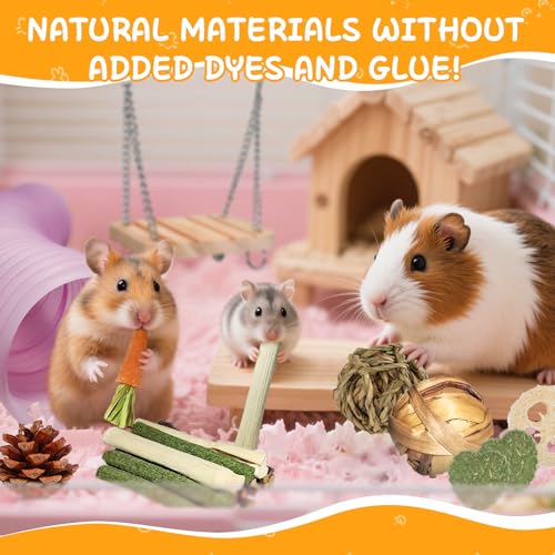 40 PCS Hamster Toys Set, Guinea Pig Toys Enrichment Hamster Tubes and Tunnels, Rat Enrichment Toy with Bridge, Seesaw, Swing, Ball for Gerbils, Chinchillas, Dwarf and Syrian Mouse