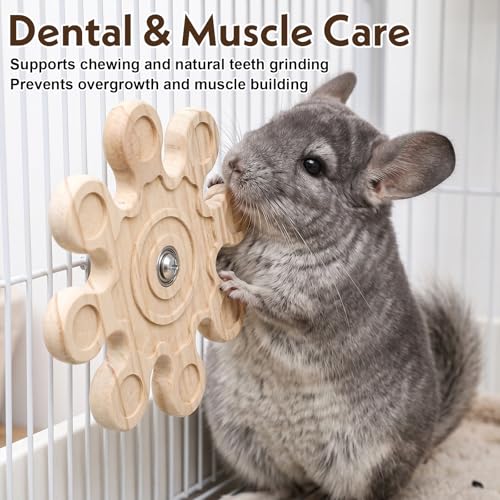 Chinchilla Toys Chinchilla Cage Accessories Wheel Rotating Chinchillas Cage Accessories for Teeth, Interactive Enrichment Toy, Hanging Exercise Chinchillas Toy for Cages for Playtime Spinner