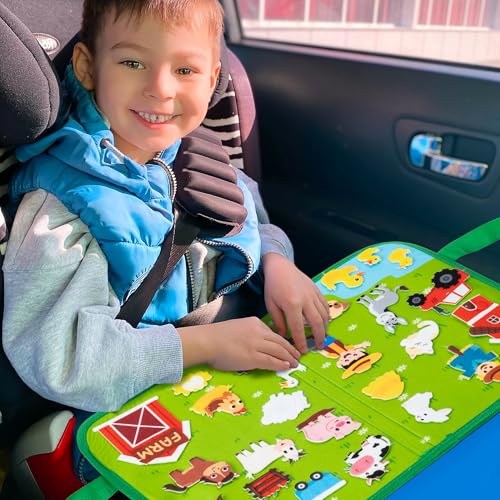 WATINC Travel Felt Board Story Set - 25PCS Portable Felt Board Educational Birthday Gift for Boys & Girls, Themed Storytelling Preschool Early Learning Interactive Play Kit for Toddlers (Farm Animals) - style: Farm Animals