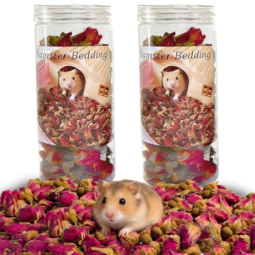 Hamster Bedding Habitat 100G/3.5oz Hamster Forage Flowers Cage Accessories for Rabbit Gerbil Mouse Guinea Pig (100G) - size: 100G