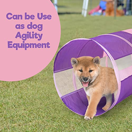 6ft Crawl Through Play Tunnel Toy, Pop up Tunnel for Kids Toddlers Dogs Babies Infants & Children Gift Indoor & Outdoor Action Toy Tunnel - size: 6 Foot Pink
