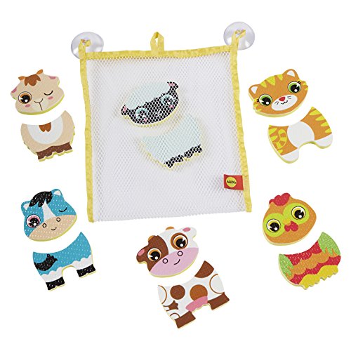 Alex Toys Farm Animal Bath Toys - Barnyard Bathtub Stickers for Toddlers 1-3, 12-Piece Foam Bath Stickers for Kids, Mix and Match Farm Animals, Mesh Bag - style: BARNYARD