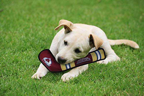 Pets First Dog Toy Tough Nylon with Inner Squeaker Licensed by NHL Colorado Avalanche Hockey Stick Toy for Dogs & Cats. Play Hockey with Your Pet with This Licensed Dog Tough Toy - color: Colorado Avalanche, style: NHL Dog Tug Toy