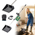 2-in-1 Chicken Poop Scooper & Rake - 10” Metal Chicken Poop Sifter Shovel with Fine Mesh, Pooper Scooper for Sand - Adjustable 39–67” Stainless Steel Handle, Animal Waste & Coop Cleaning Tool