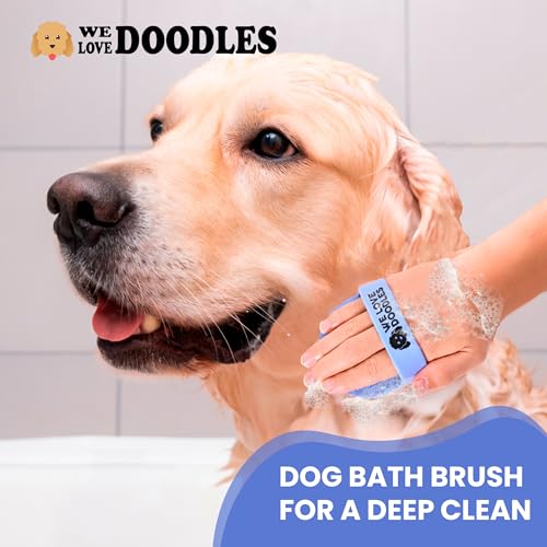 Dog Bath Brush, Easy Wash Scrubber For Bath & Shower, Silicone Brush, 2PACK | Best Dog Scrubber for Bath, Soft Curry Brush For Puppy, Essential Pet Bathing Supplies, Shampoo Brush For Dogs & Cats, 2 PACK - size: Short & Long Pins