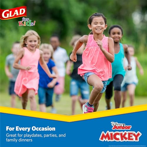 Glad Disney Mickey and Friends Disposable Snack Bowls, 6 Oz, 32 Ct, 10-Pk | Heavy-duty paper, soak-proof, no lids, soup ice cream and everyday treats - size: 32 Count (Pack of 10)