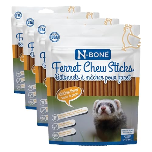 N-Bone Ferret Chew Sticks Chicken Flavor, 3.74-oz Bag (Pack of 4) - size: 3.74 Ounce (Pack of 4)