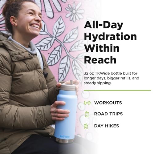 Klean Kanteen 32oz TKWide Insulated Water Bottle with Twist Cap - Clear Sky - color: Clear Sky