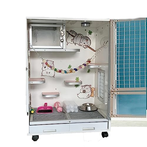 Heavy-Duty Steel Wire Large Chinchilla Cage, 24-Inch Transparent Guinea Pig & Rat Habitat with Removable Tray & Accessory - color: C3-Ordinary ice nest