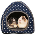 Cozy Guinea Pig Hideout Bed Soft Fleece Material Removable Cushion Washable and Dryer Friendly Perfect Cage Accessories for Rabbits Hamsters Hedgehogs - color: Royal Blue