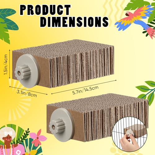 Skyygemm 3 Pcs Bird Chew Toys Parrot Perch Cardboard Platform for Cage Bird Paw Grinding Stand Parrot Cage Playground Exercise Toys for Macaws Small Parakeets Budgies Conure Cockatiel (Small) - size: Small