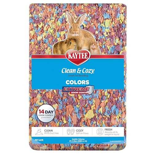 Kaytee Clean & Cozy Colors, Small Animal Bedding with Extreme Odor Control, Kaleidoscope, 49.2 Liters - color: Kaleidoscope, size: 49.2 Liter