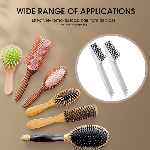 Yaomiao 2 Pcs Hair Brush Cleaner Tool 2-in-1, Gray Hairbrush Cleaner for Removing Hair Dust, Mini Comb for Removing Dirt, Home Salon Use - color: Gray