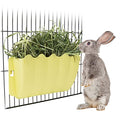 Litewoo Rabbit Hanging Hay Feeder Rack Guinea Pig Mess-Free Dispenser Hay Bowl Manger Rack Wall-Mounted for Small Pets Rat Chinchilla Ferret Squirrel Cage Accessories (Yellow) - color: YELLOW