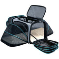 Cat Dog Airline Approved Expandable Pet Carrier for Small Pets | Removable Pad, Pockets, TSA Compliant, Soft-Sided, Breathable Mesh Window - size: 43.0"L x 32.0"W x 12.0"H