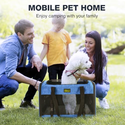 Small Dog Carrier 20"x13"x13", Foldable Soft Pet Travel Bag | Spacious soft-sided carrier with breathable mesh, sturdy frame and foldable design. Fits small pets up to 25 lbs for travel. - color: Blue, size: 20x13x13 In