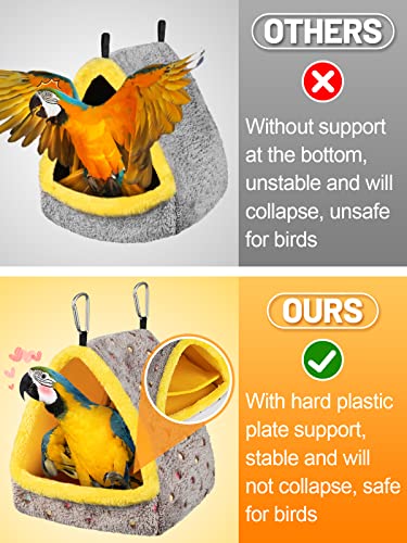 MEWTOGO Large Winter Warm Bird Nest House with Support Board for Cage | Comfortable Bird Bed with Mat, Hanging Hammock Hut Gift, for Macaws African Grey Amazon Parrots, 9"D x 9"W x 10.4"H - size: Large
