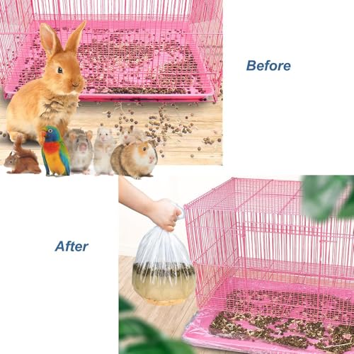50 Pcs Disposable Rabbit Cage Liner Quick Cleanup Litter Box Liners Bags | Leak-Proof Toilet Plastic Film, Elastic Pocket Mouth for Small Animals Guinea Pig Bird Bunny Potty Bedding Stuff - size: Small-Standard