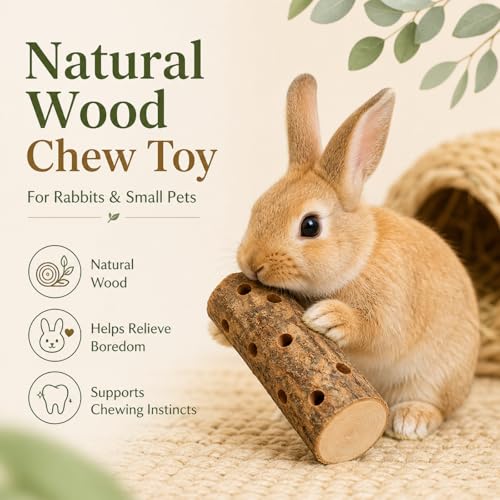 Apple Wood Chew Toys for Small Animals - Molar Wood Treats & Cage Accessories for Rabbits, Hamsters, Guinea Pigs, Mouse, Bunny Teeth Care - size: Large