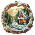 Wooden Puzzles Adults, 3D Christmas House Wooden Puzzles 100 Pieces, Unique Animal Shaped Wood Challenging Jigsaw Puzzles Gifts for Adults, 8.5x8.3in - color: 3d Christmas House, size: Small