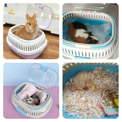 Hamster Carrier Portable Guinea Pig Carrier 13 X 11 X 8 in | Hamster Travel Cage with Ventilation Holes Outdoor Small Pet Carriers for Rat Gerbil Rabbit Hedgehog Squirrel Sugar Glider - color: Purple