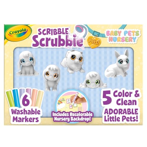 Crayola Scribble Scrubbie Baby Pets Nursery, Baby Animal Toys for Toddlers & Kids, Gift for Girls & Boys, Ages 3, 4, 5 - size: Small, style: Baby Pets