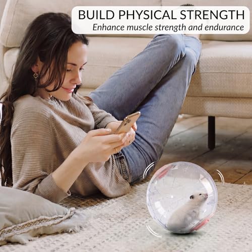 7.9 Inch Hamster Ball, Running Ball Toy, Transparent, Breathable, Reduce Stress, Promote Exercise Health, Easy to Clean, Hamster Accessory, for Syrian Dwarf Hamster, Gerbils, Mice, Small Pets, Pink - color: Pink